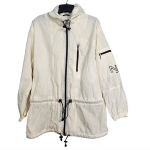 Nike Vintage 90s Full Zip Embroidered Logo Windbreaker Jacket White Tag M